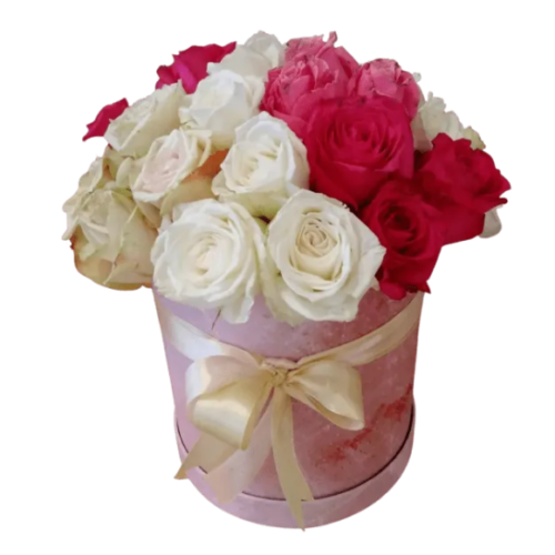 Shades of Pink Roses Hat Box