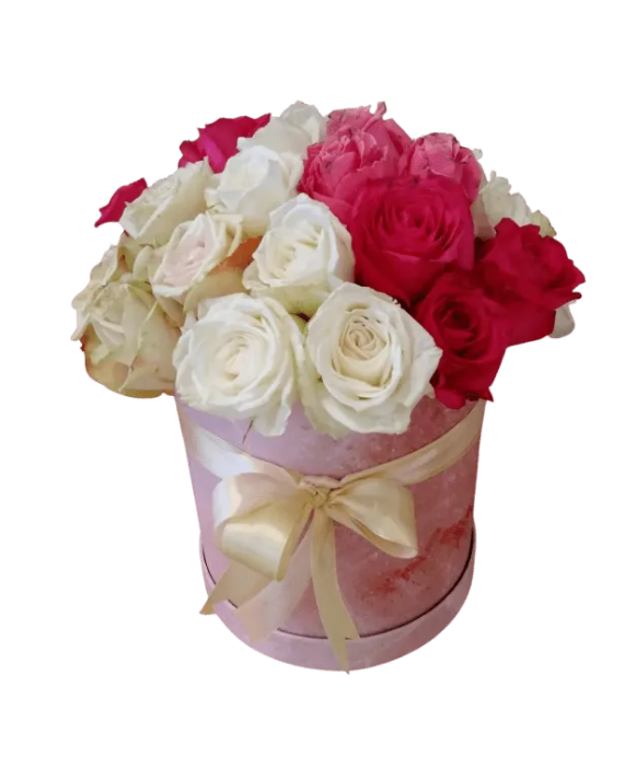 Shades of Pink Roses Hat Box